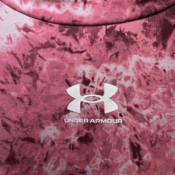Under Armour Crewneck Cropped Sweatshirt Womens Size Large Pink Camo Long Sleeve - Picture 5 of 12